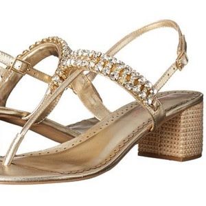 NWOT Lilly P Kelsey Gold Metallic Sandal Size 6.5